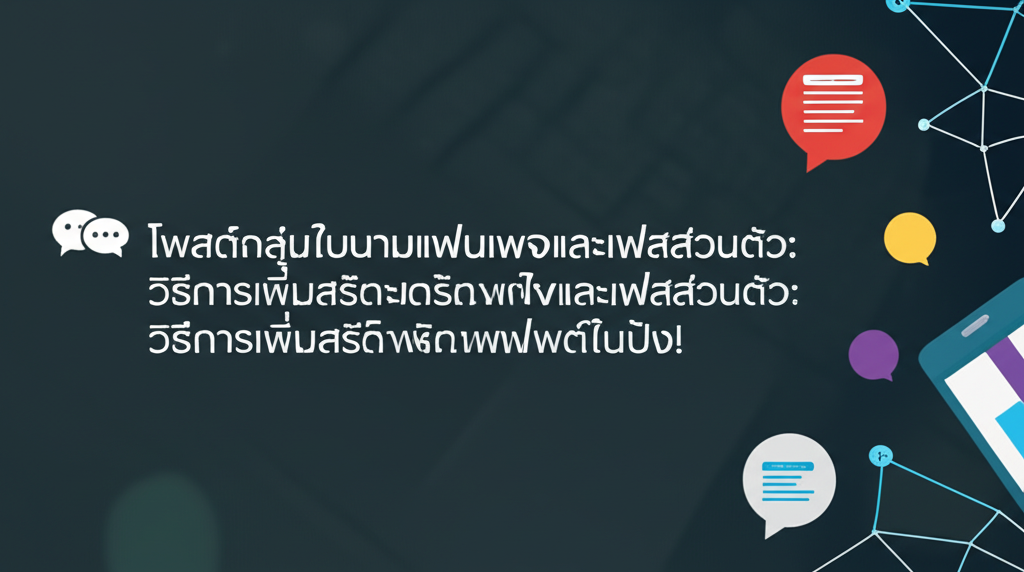 💬 โพสต์กลุ่มในนามแฟนเพจและเฟสส่วนตัว: วิธีการเพิ่มประสิทธิภาพโพสต์ในกลุ่มให้ปัง! 1 featured image 1755426404659